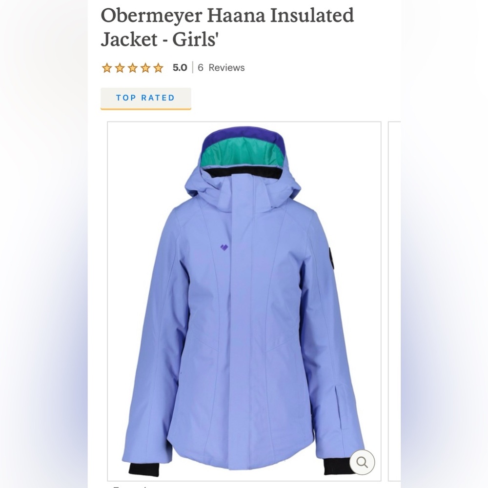 Girls Haana Obermeyer ski jacket. Teen 10-12. Excellent condition.